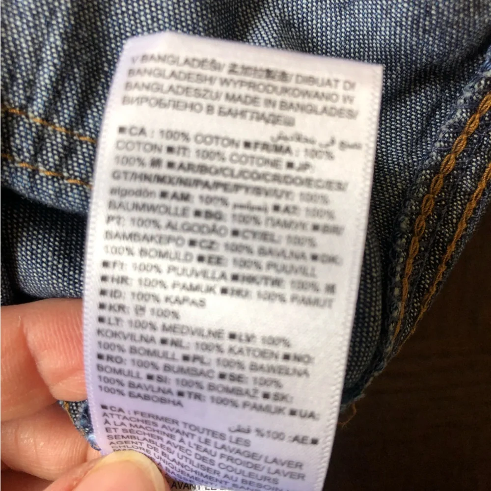 4/$20 Baby Gap Snap Up Denim Blue Jeans Long Sleeve & Pants Jumpsuit Sz 6-12 Mo